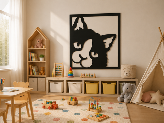 Décoration Murale Chat Abstrait en Métal 50*55cm