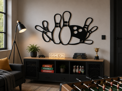 Décoration Murale Bowling en Métal 60*39cm