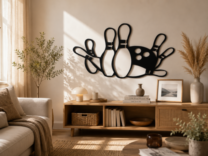 Décoration Murale Bowling en Métal 60*39cm