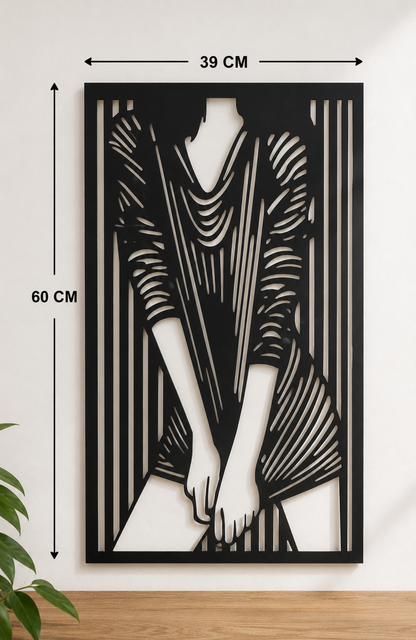 Décoration Murale Silhouette Féminine en Métal 39*60cm