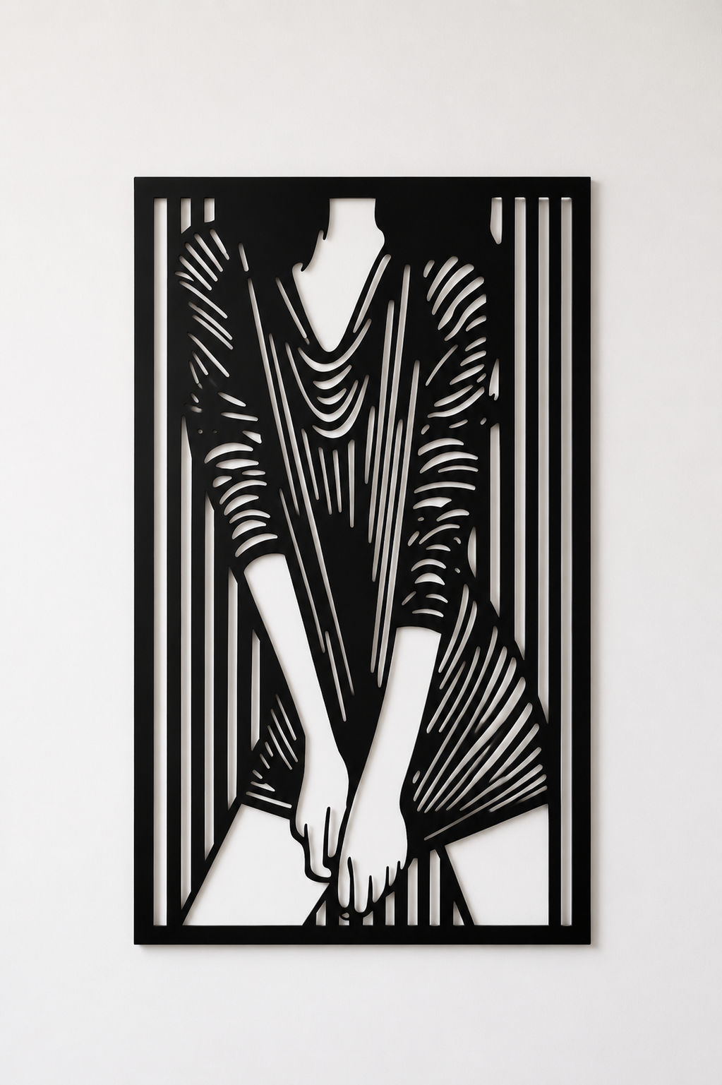 Décoration Murale Silhouette Féminine en Métal 39*60cm