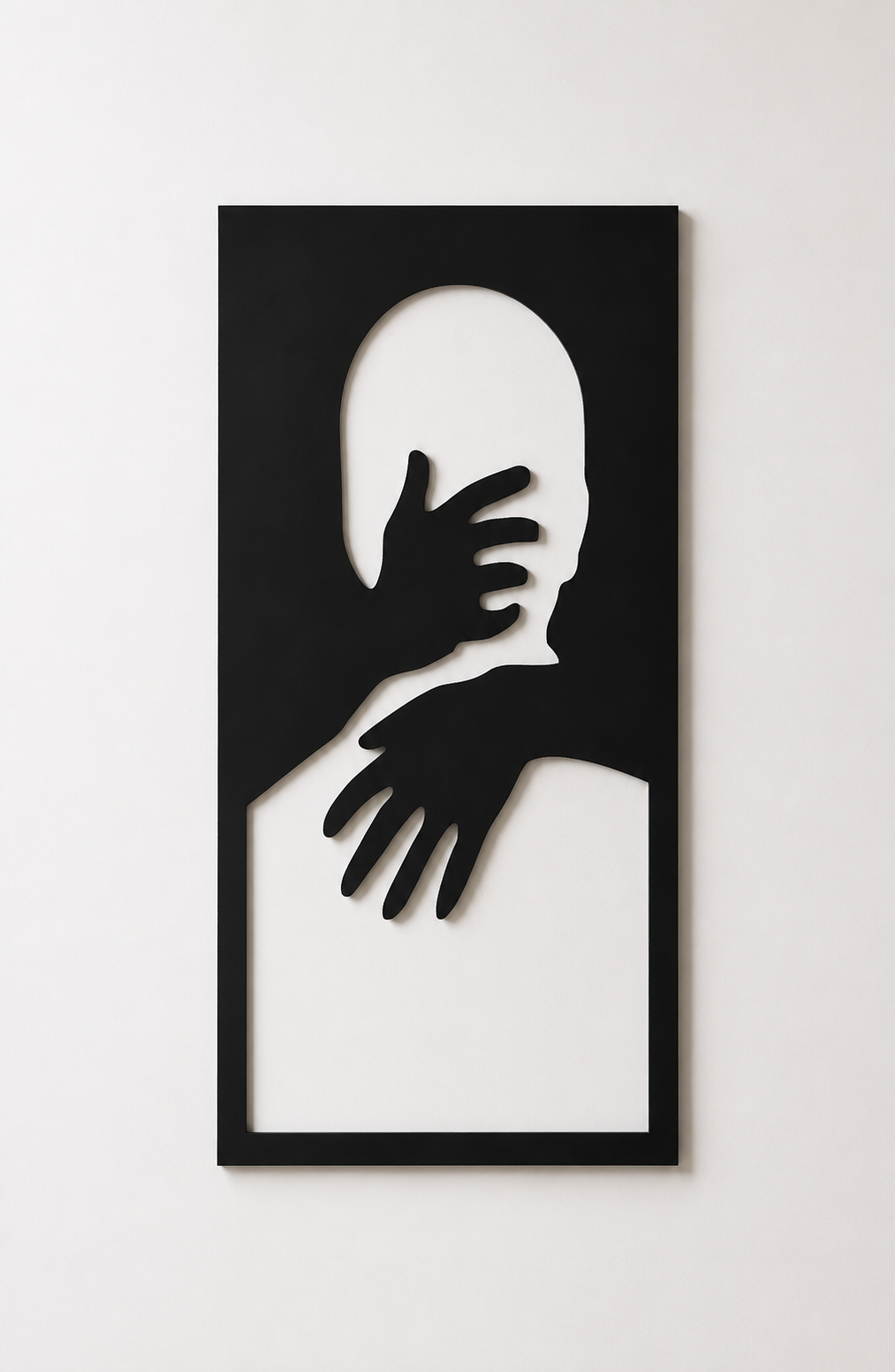 Décoration Murale Silhouette & Mains en Métal 39*60cm