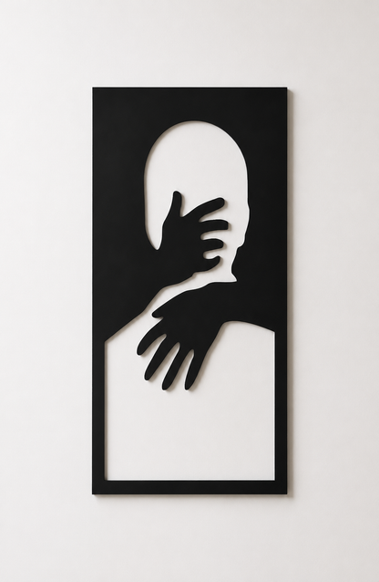 Décoration Murale Silhouette & Mains en Métal 39*60cm