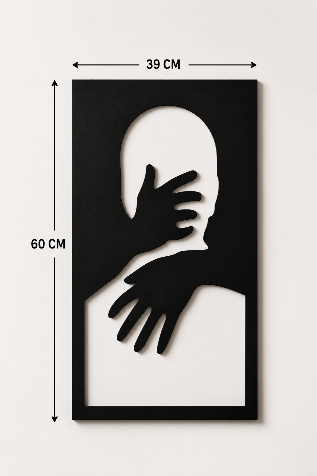 Décoration Murale Silhouette & Mains en Métal 39*60cm