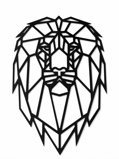 Décoration Murale Lion Géométrique en Métal 40*60cm