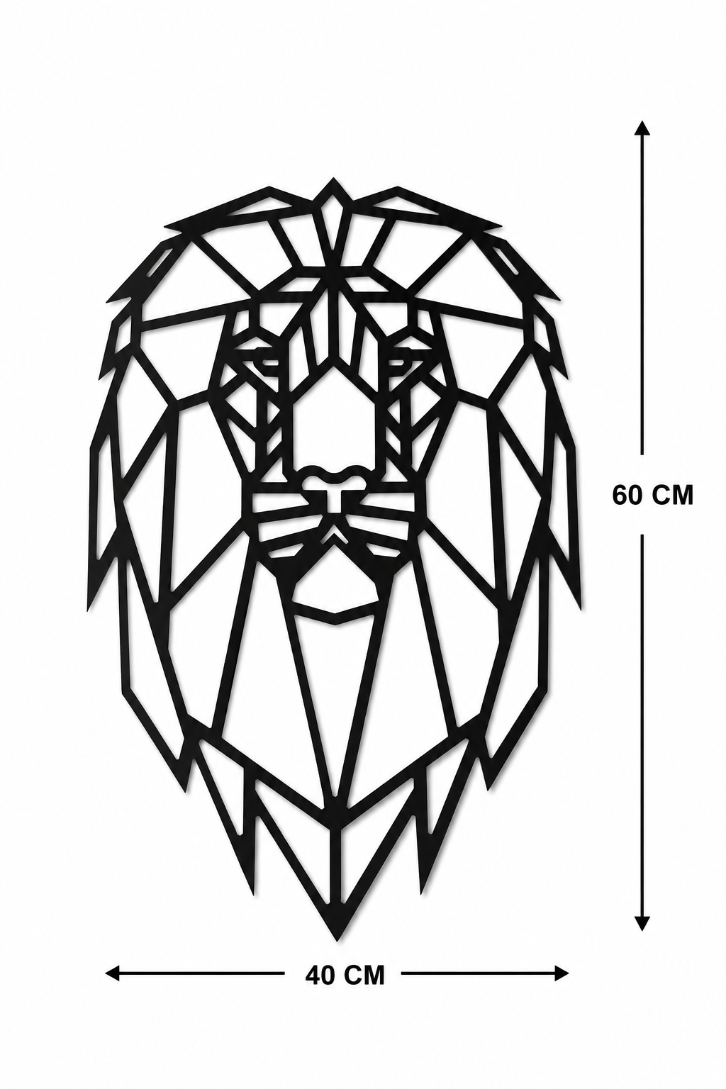 Décoration Murale Lion Géométrique en Métal 40*60cm