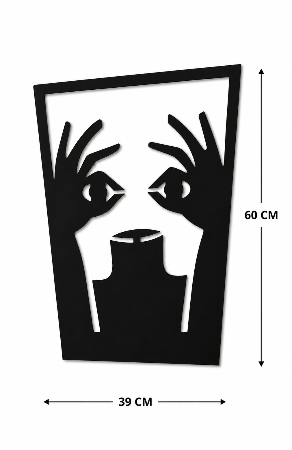 Décoration Murale Visage Abstrait en Métal 39*60cm