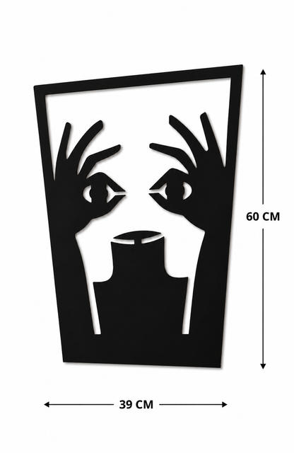 Décoration Murale Visage Abstrait en Métal 39*60cm