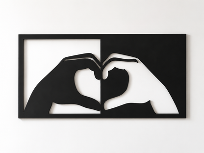 Décoration Murale Mains Cœur en Métal 75*39cm