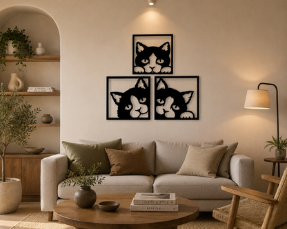 Décoration Murale Chat en Métal 50*55cm