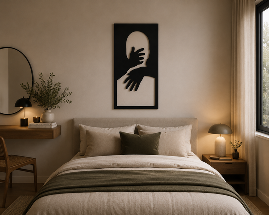 Décoration Murale Silhouette & Mains en Métal 39*60cm