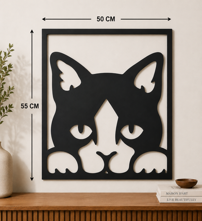 Décoration Murale Chat en Métal 50*55cm