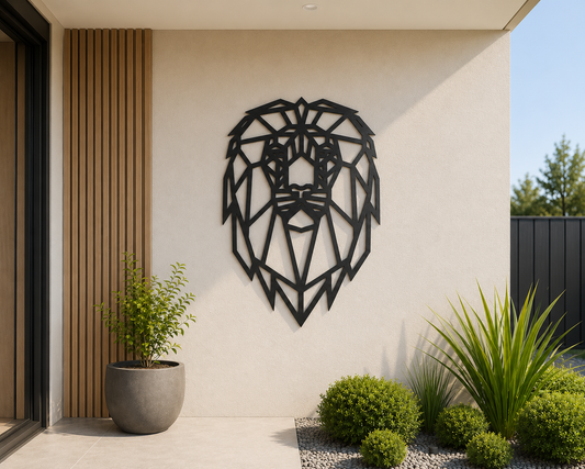 Décoration Murale Lion Géométrique en Métal 40*60cm