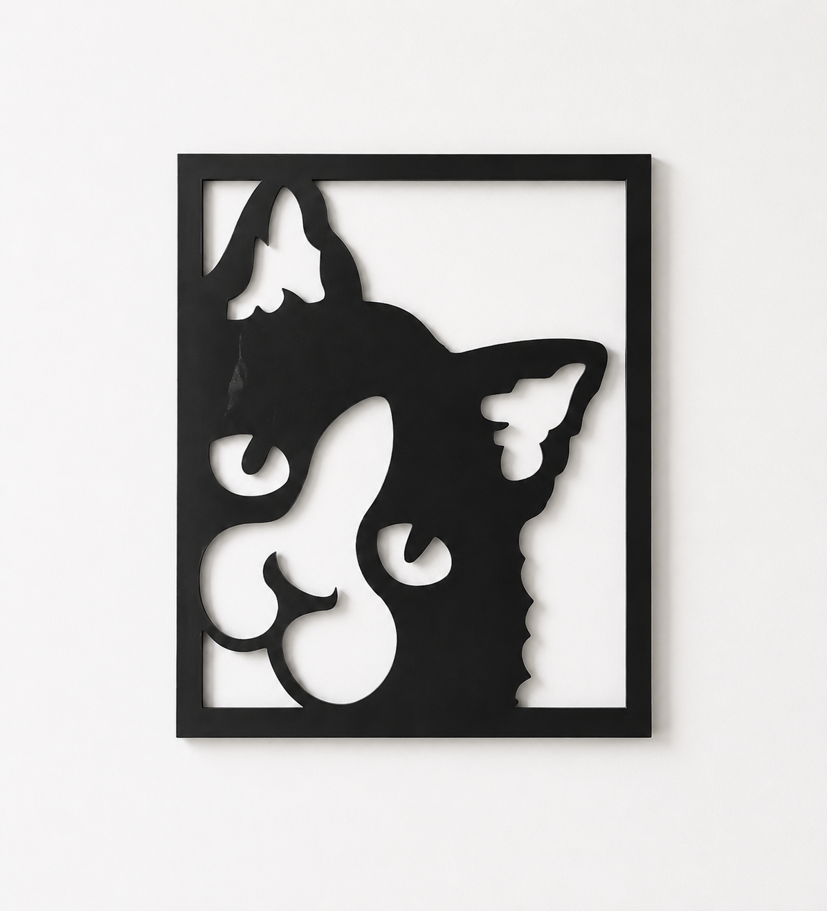 Décoration Murale Chat Abstrait en Métal 50*55cm