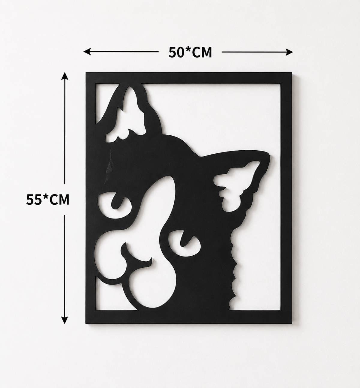 Décoration Murale Chat Abstrait en Métal 50*55cm