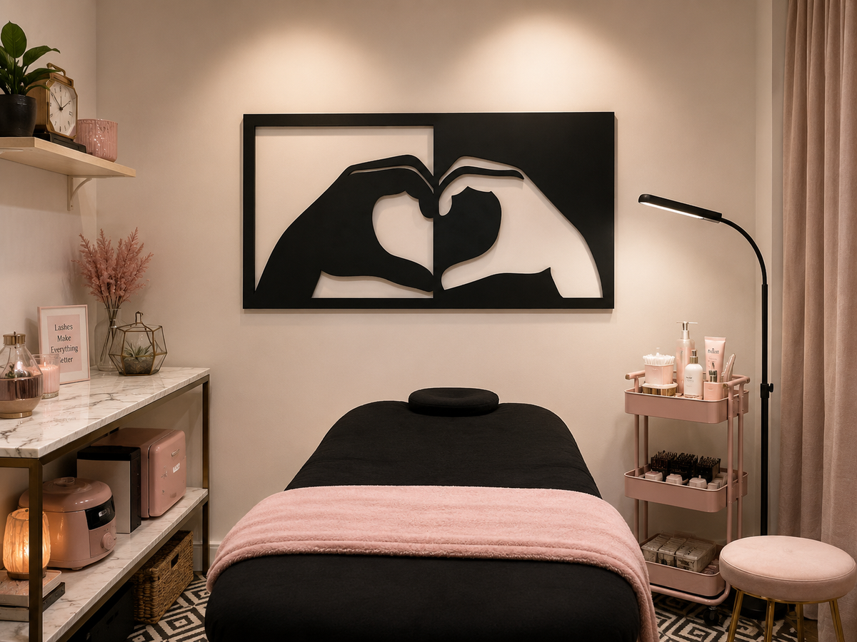 Décoration Murale Mains Cœur en Métal 75*39cm