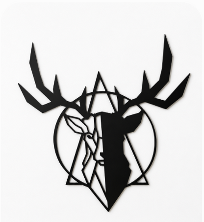 Décoration Murale Cerf Géométrique en Métal 48*58cm